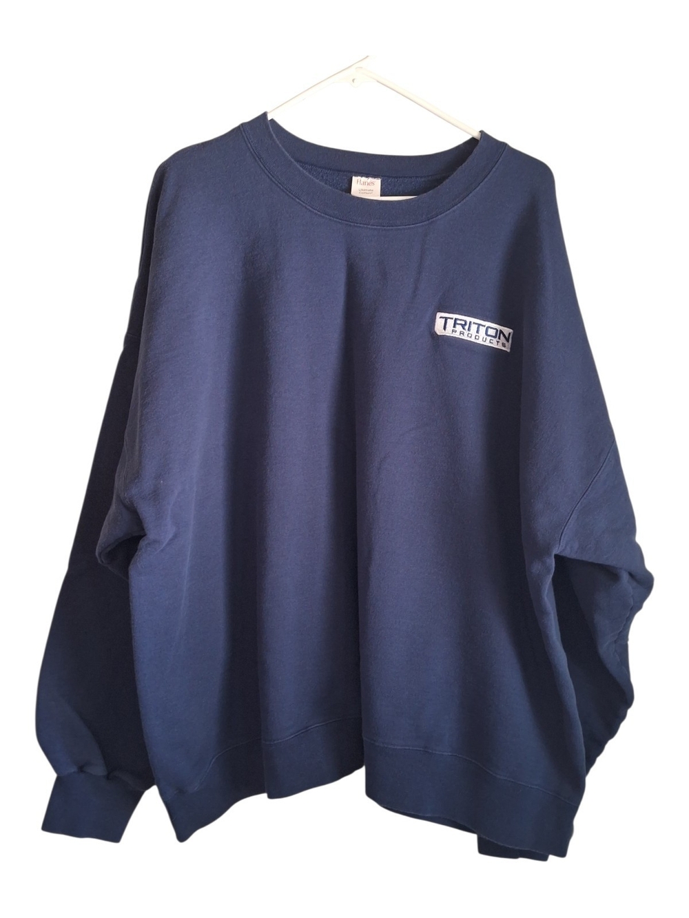 Hanes Navy Blue Crewneck Sweatshirt with Small Chest Logo